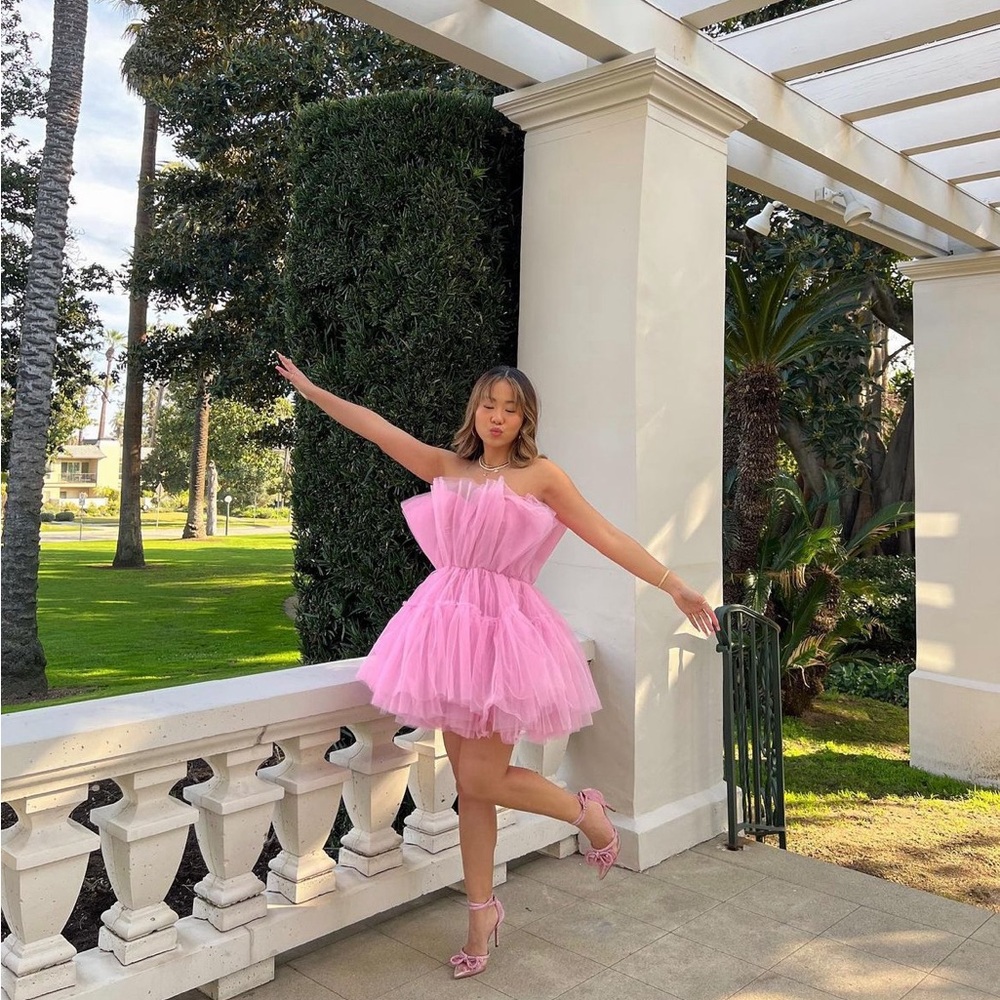 ✨SOLD✨ Kikiriki Pink Tulle Mini Dress - Picture 2 of 5